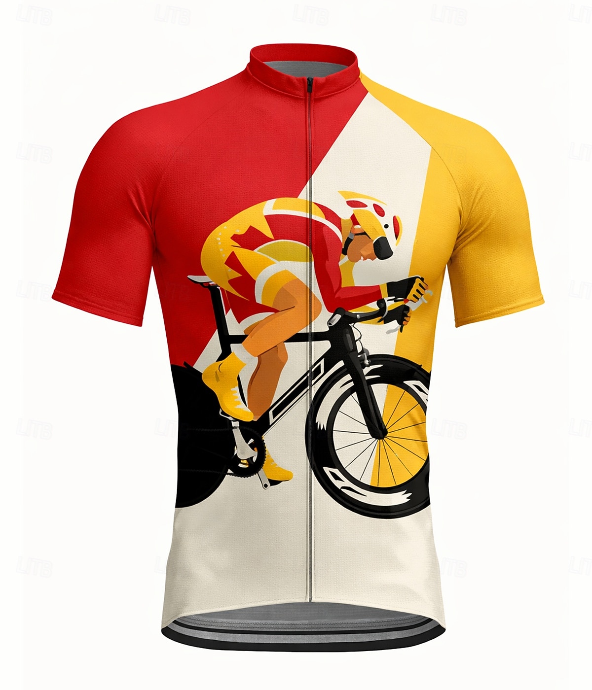 Voor heren Wielrenshirt Grafisch Geometrisch Korte mouw Fietsen Shirt Kleding Bovenlichaam met 3 achterzakken UV-bestendig Sneldrogend Rits Aan De Voorzijde Reflecterende strips Sport Geel Rood Oranje 2026 - $30.99 –P5