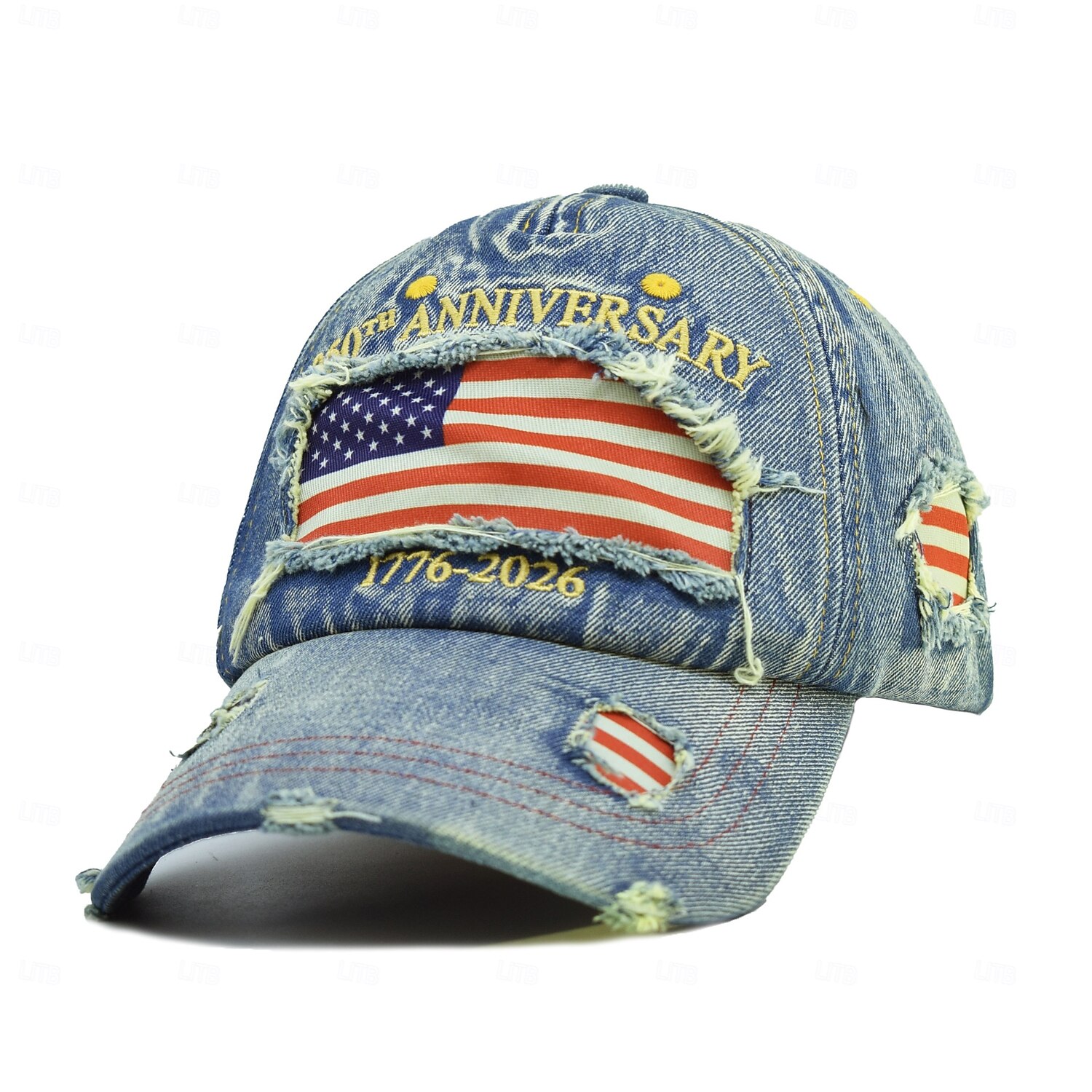 Lippalakki Amerikan lippu Retro / vintage Perintö Patriotismi 1776–2026 varten Sukupuolineutraali Aikuisten Happopesu varten Itsenäisyyspäivä 4. heinäkuuta ulko- Rento / arki Paraati 2026 - $20.99 –P3
