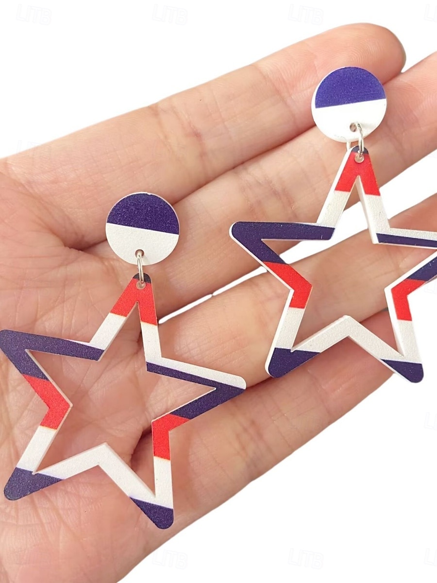 1 Pair Dangle Earrings For Women's Daily Street Festival Acrylic Geometrical Alphabet Shape Star 2026 - $8.49 –P3