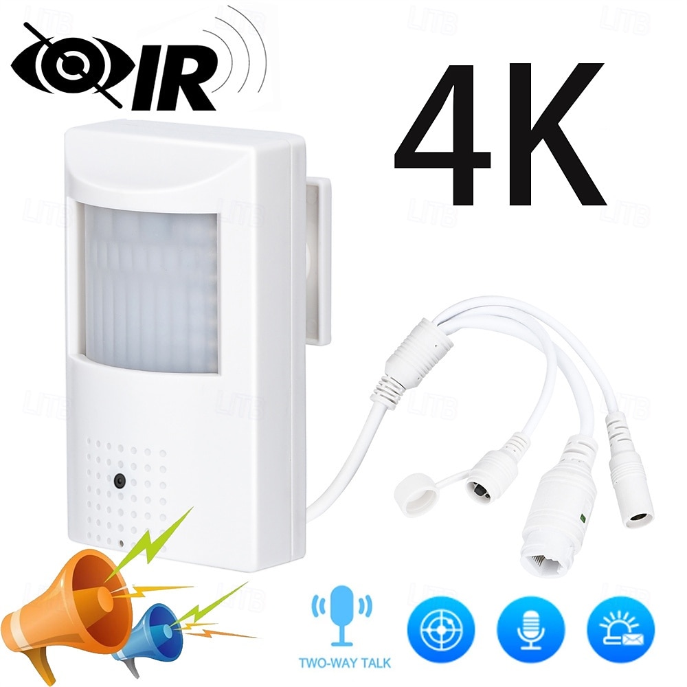 4K PIR IP-камера 8MP HD миниатюрная комнатная PoE LED проводная инфракрасная камера ночного видения CCTV камера видеонаблюдения 2026 - $49.49 –P1