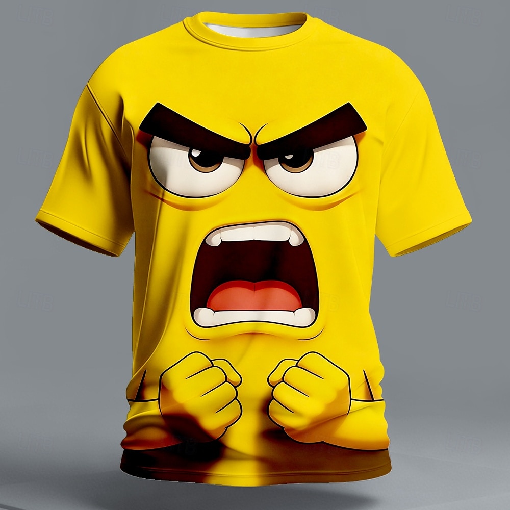 Homme Illusion d'optique 3D Émoticônes amusantes T-shirt Manche Courte T-shirt Impression 3D Col ras du cou Chemise Exagéré Designer Quotidien Club Soirée Bleu Jaune Orange Été Printemps Toutes de 2026 ? $21.99 –P1
