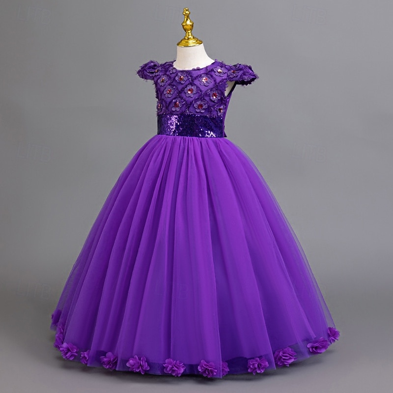 Vestido de Niña Florista Chica Vestido formal Atuendo de boda Fiesta Boda Formal Moda Adorable Princesa Retazos Malla Color sólido Sin Mangas Cuello Barco Azul Piscina Rosa 4 años + 2026 - $55.99 –P16