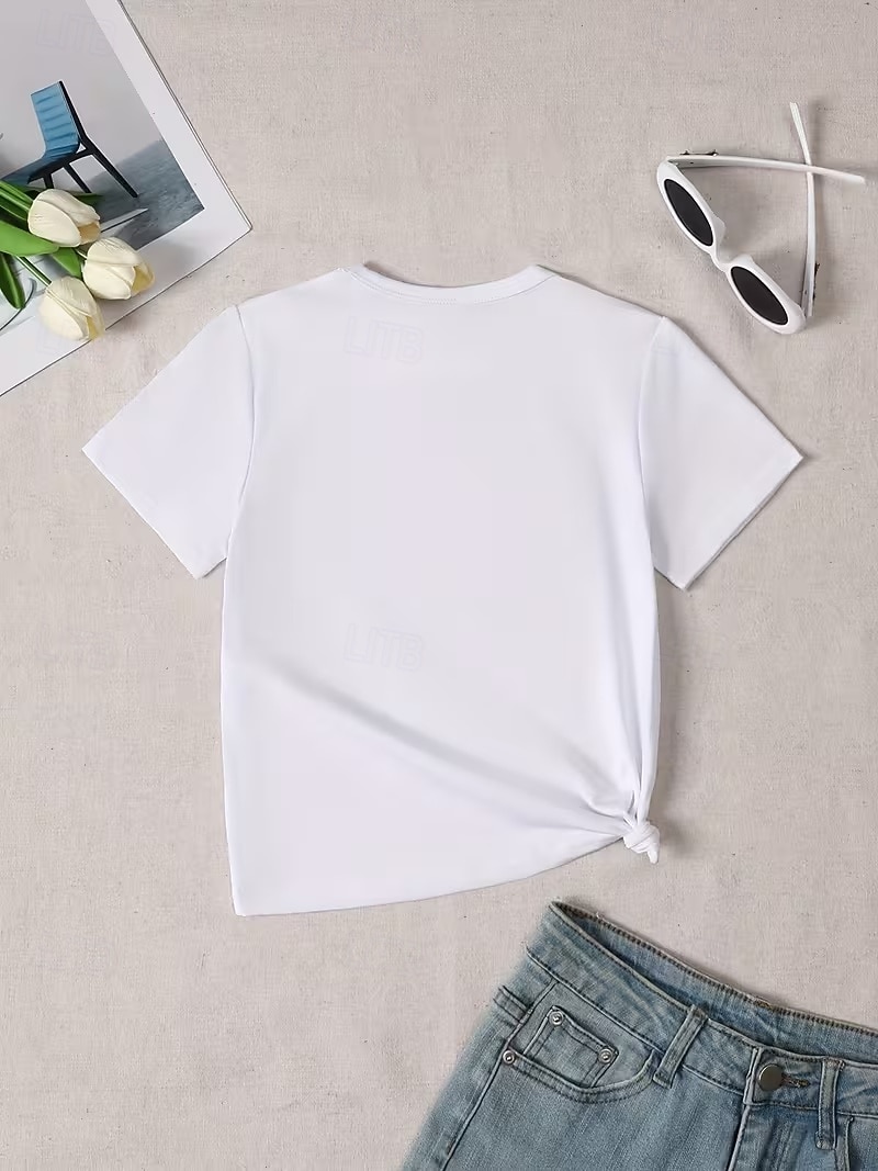 Mädchen 3D Grafik T-Shirt Kurzarm 3D-Druck Sommer Frühling Sport Mode Streetwear Kinder 4-12 Jahre Rundhalsausschnitt Lässig Täglich Outdoor Normale Passform 2026 - $12.99 –P3