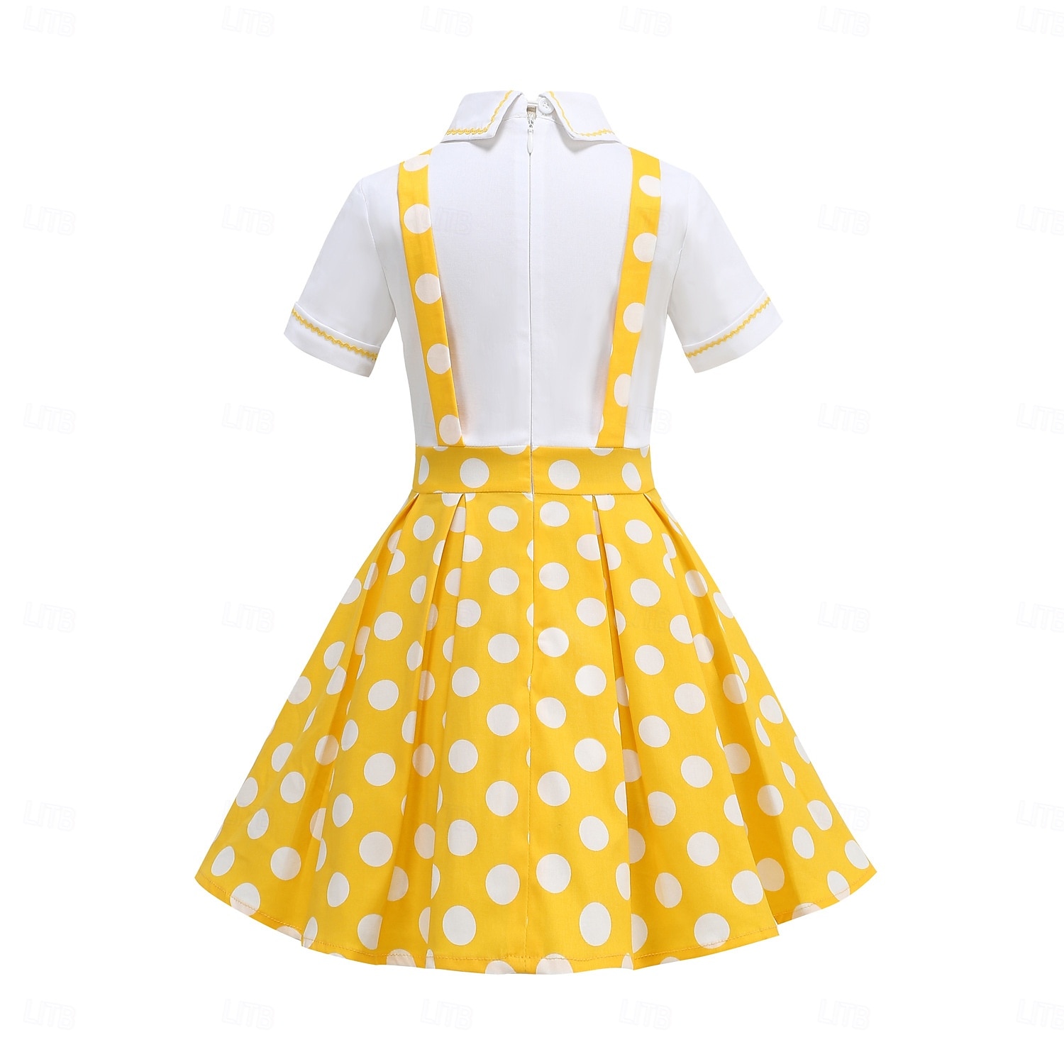 Vintage inspiriert Midlänge A-Linie Kleid Swing-Kleid Kurze Ärmel Tupfen A-Linie Kostüm Mädchen Kindertag Maskerade Urlaub Alltagskleidung Kinder Kleid Abschlussballkleider Sommer Frühling 2026 - $52.99 –P2