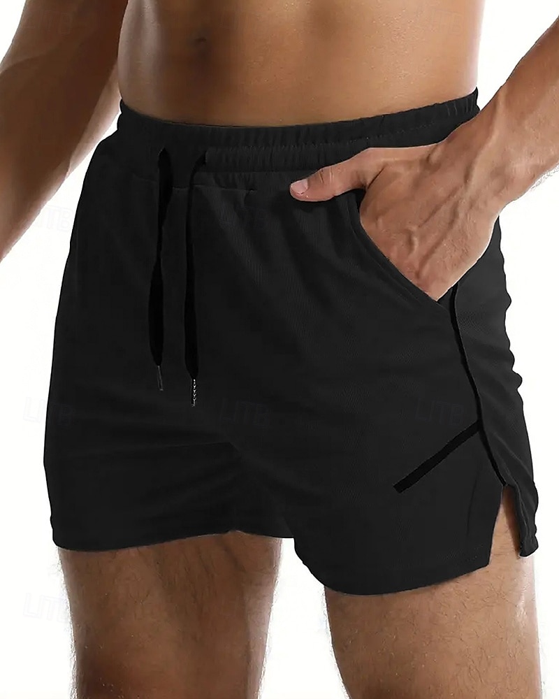 Herren Laufshorts Sportshorts Fitnessshorts Kordelzug Tasche Elastischer Bund Unterteile Lässig Outdoor Urlaub Sommer Schnelltrocknend Leicht Weich Fitnesstraining Aktives Training Übung Normale 2026 - $16.49 –P4