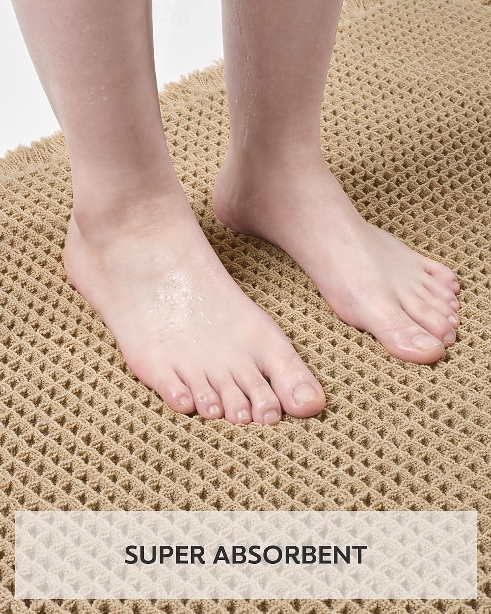 egyszínű, gofris szövésű fürdőszobaszőnyeg, nedvszívó, csúszásmentes fürdőszobai WC-ajtószőnyeg zuhanyzóhoz és mosdóba 2026 - $17.99 –P3