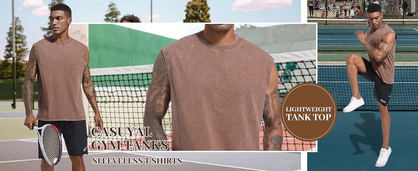 Ανδρικά Αμάνικη Μπλούζα Φανέλα Αμάνικο πουκάμισο Αμάνικο Στρογγυλή Ψηλή Λαιμόκοψη Καλοκαίρι Σκέτο Μοντέρνα Κλασσικό Μοντέρνο Σκέτο Causal Δρόμος Αθλητικά Ανοιχτό Χακί Μαύρο Πράσινο του τριφυλλιού 2026 - $13.49 –P1