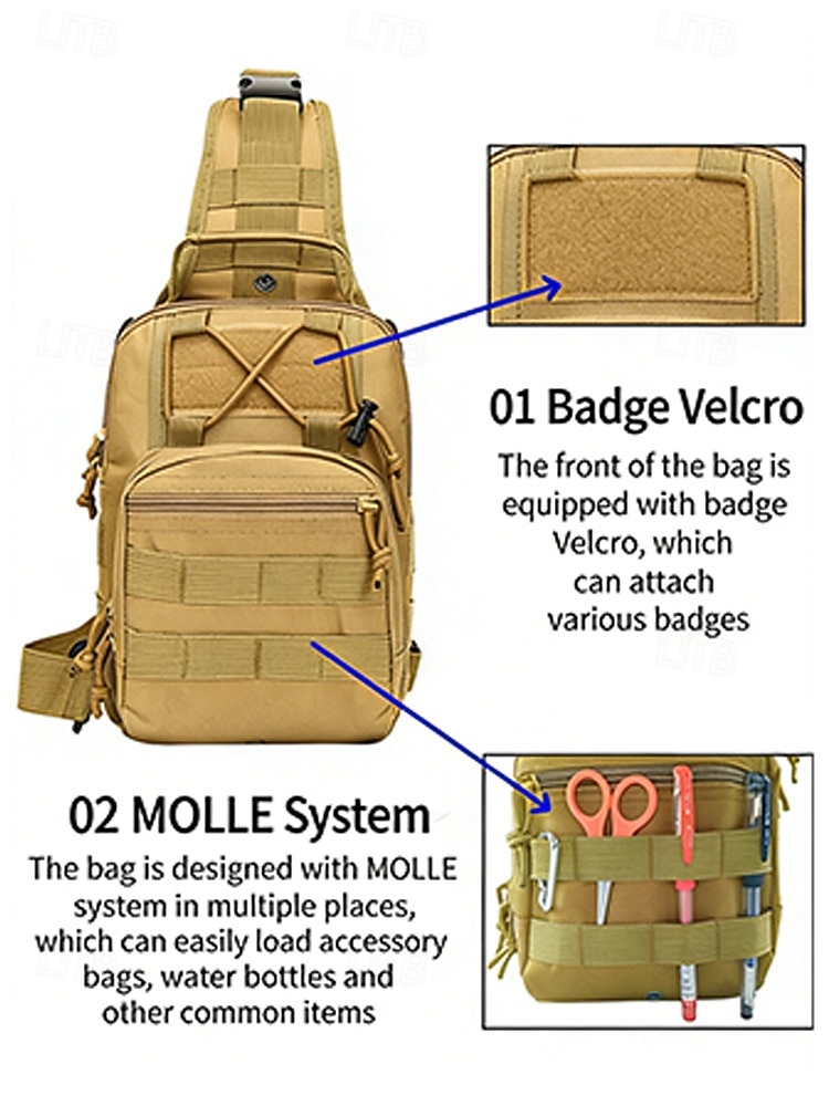 Men's Camouflage Nylon Sling Bag Chest Bag– Multi-Pocket, Large Capacity, Durable Design for Outdoor Sports, Hiking, Camping and Travel 2026 - $18.99 –P9