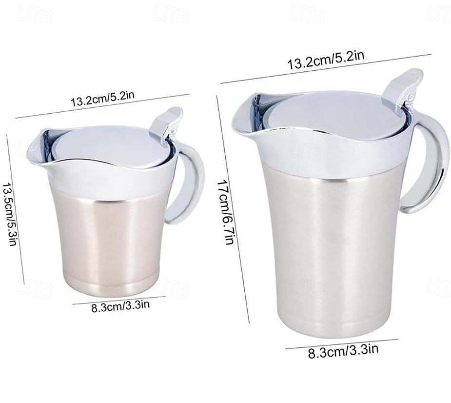 Nerezový omáčník o objemu 500/750 ml s výklopným víkem, izolovaný omáčník, ideální pro nalévání omáčky a smetany, bezpečný pro mytí nádobí, ideální pro domácí i restaurační použití 2026 - $31.99 –P11