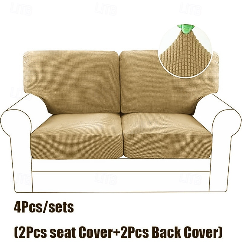 Juego de fundas de cojín de sofá elásticas de lujo minimalistas, funda completa, funda de sofá elástica antideslizante para sofá de 2/3 plazas 2026 - $41.99 –P12