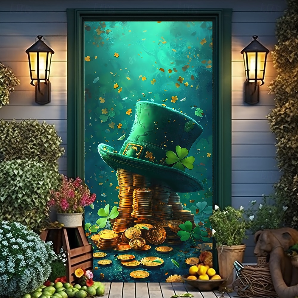 St. Patrick's Day Posters Door Cover Outdoor Banners Green Hat Cute 3D Fantasy Party Dorm Teens Room College Dorm Guys Man Cave Frat Bedroom Shooting Backgrounds Home Decor 2026 - $17.99 –P1