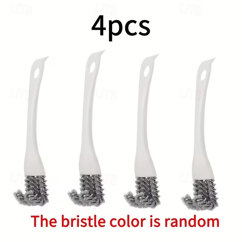 Набор из 4 многофункциональных ручных щеток для уборки, прочные многоразовые пластиковые щетки с ручкой, щетина средней жесткости для кухни, ванной комнаты, дома. &уборка на открытом воздухе 2026 - $7.99 –P5