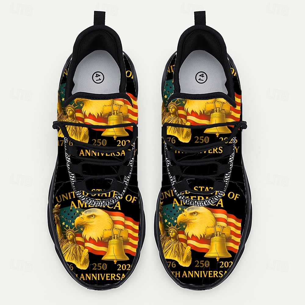 נעלי ספורט פטריוטיות לגברים, עיצוב נועז של "250 שנה לאמריקה", נוחות ואופנתיות, מושלמות לחגיגות יום העצמאות 2026 - $42.99 –P2