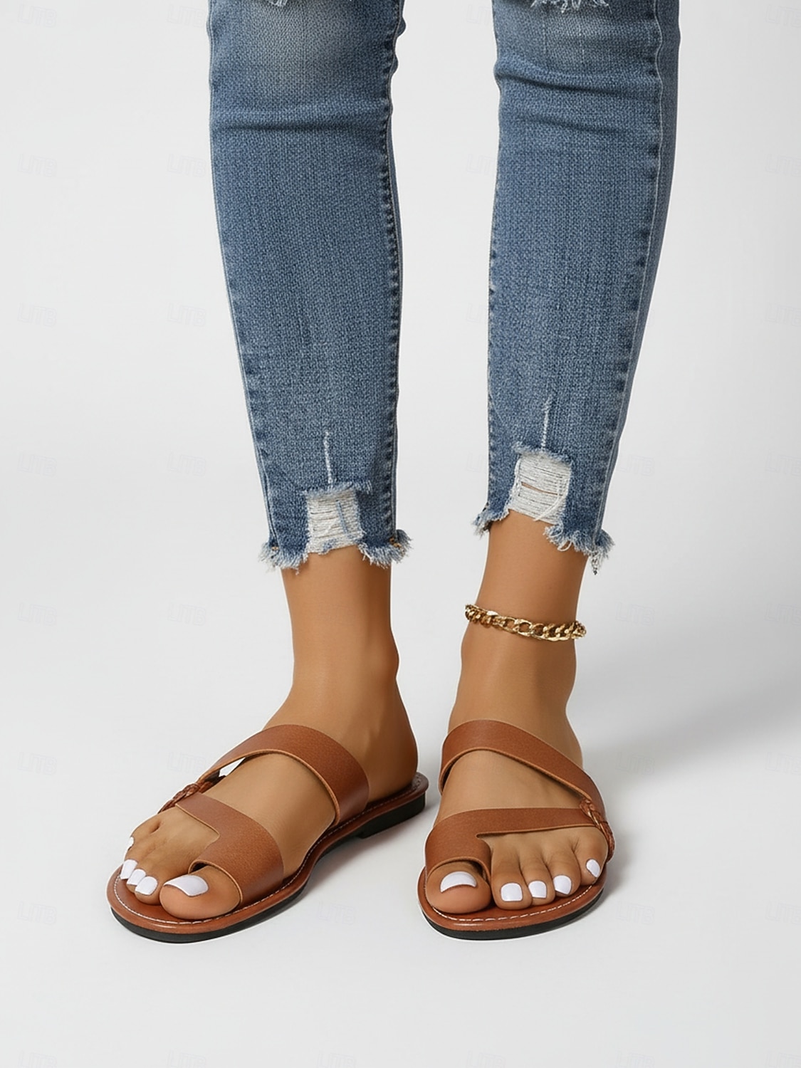 sandali bassi da donna in similpelle marrone chiaro – stile estivo casual con cinturino incrociato minimale, scarpe comode e leggere per le vacanze, le passeggiate in spiaggia, i viaggi in città e l'uso quotidiano del 2026 a $14.99 –P4