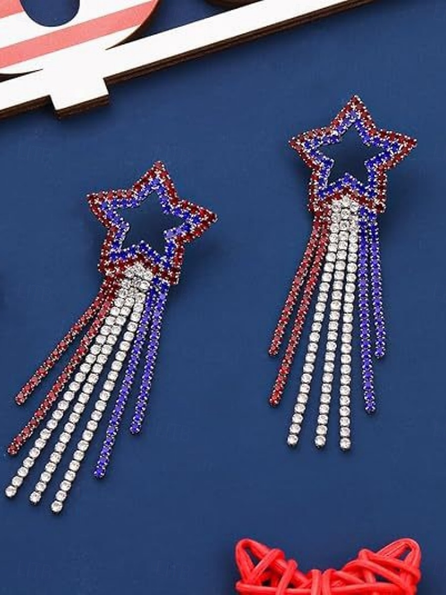 1 pereche Cercei For Pentru femei Zilnic Stradă Festival Ștras Geometric Αστέρι 2026 - $14.99 –P2