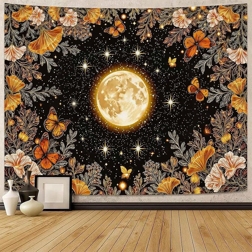 Wandteppich mit Sonne und Mond aus Buntglas, himmlisches Mosaik, Boho-Stil, kunstvolle Wanddekoration für Yoga-, Meditations- und Wohnzimmer 2026 - $20.99 –P8
