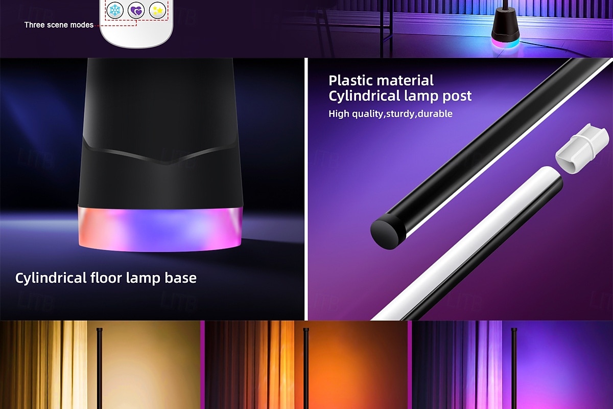 Cylindrical RGBIC Floor Lamp, Bluetooth APP Control LED Corner Light, Music Sync Color Changing Standing Lamp with Timer, 16 Million Colors for Bedroom Living Room Gaming Room Party Decor 2026 - $39.99 –P6