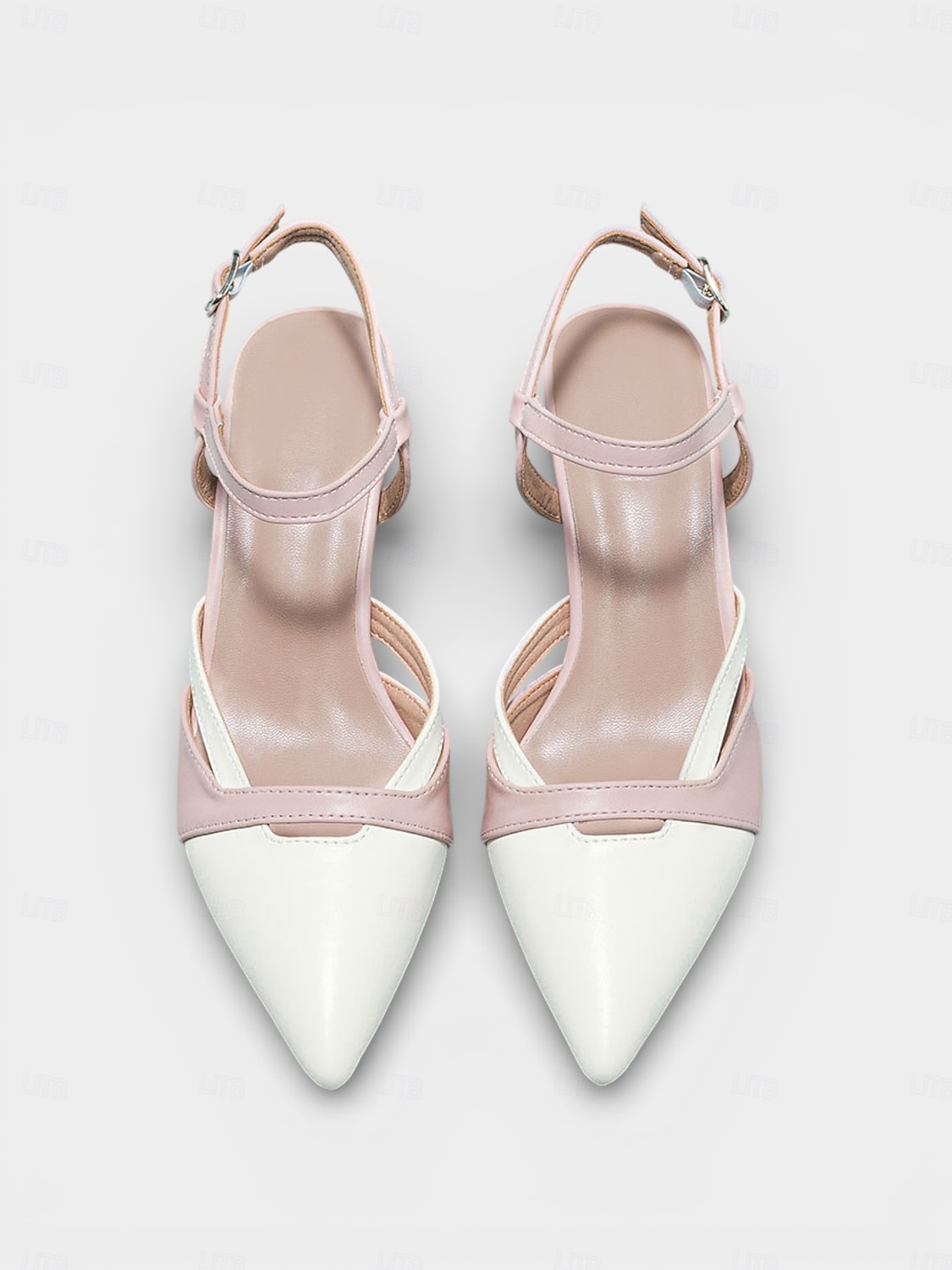 Schwarze und weiße Slingback-Pumps mit Farbblock-Design – elegante Pumps mit spitzer Zehenpartie und verstellbarem Riemen für Büro und Alltag 2026 - $46.99 –P3