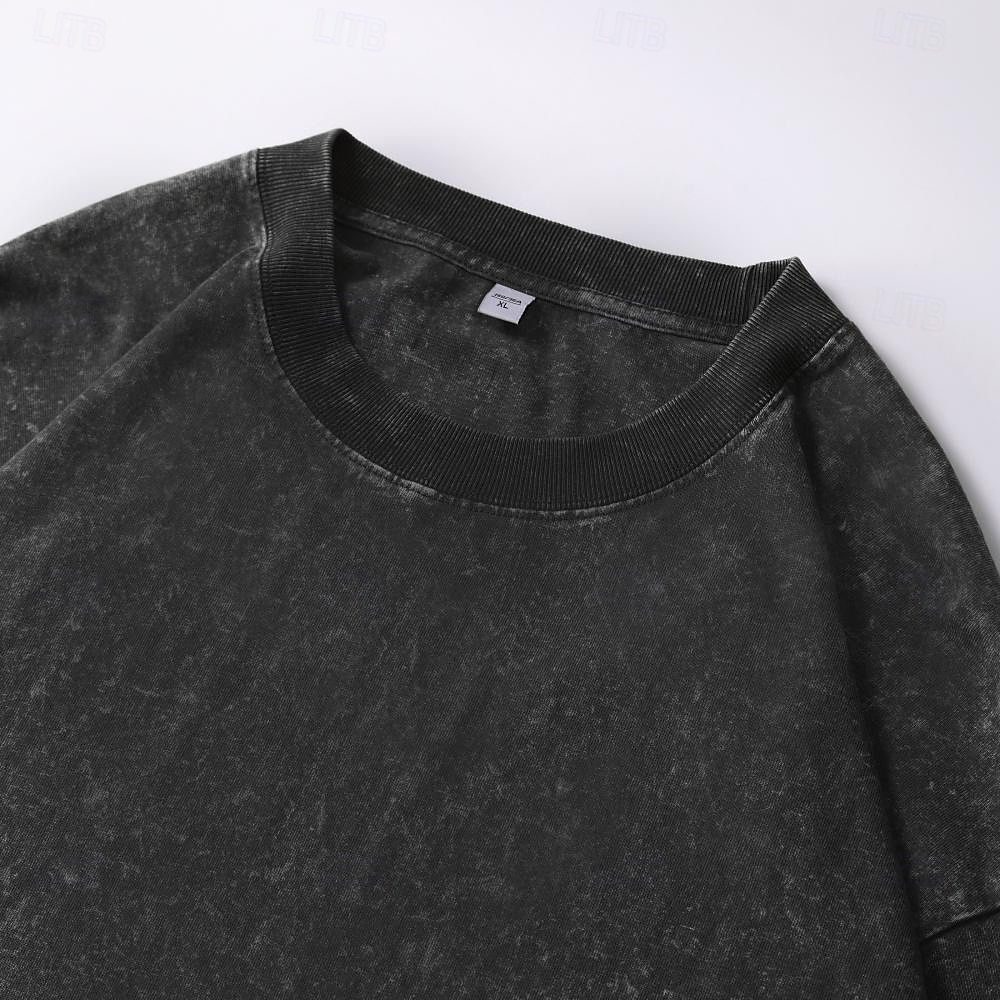 Camiseta de gran tamaño de 100% algodón para mujer tops vintage lavados estilo vintage casual de manga larga cuello redondo regulares para el día salir fin de semana negra marfil verde ejército rojo 2026 - $21.99 –P9
