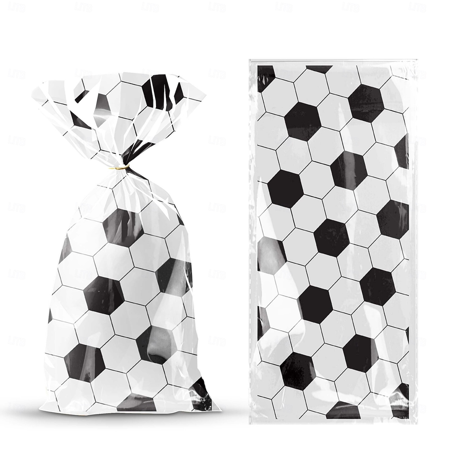 Pacote com 100 Sacolas de Lembrancinhas do Torneio Mundial de Futebol Sacolas de Guloseimas de Celofane com Laços Torcidos para Aniversário de Crianças Suprimentos de Festa Temática de Esportes para de 2026 por $16.99 –P5