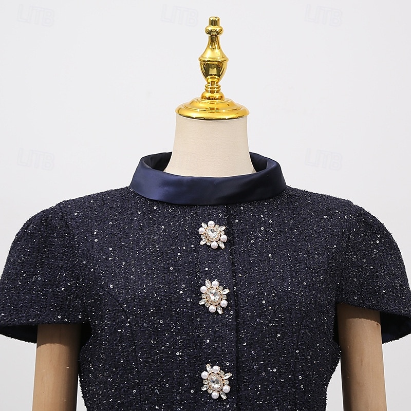 Mermaid Trumpet Ankle Length Derby Dress Mother of the Bride Dress Short Sleeve High Neck Elegant Kentucky Derby with Flower 2026 - $137.99 –P9