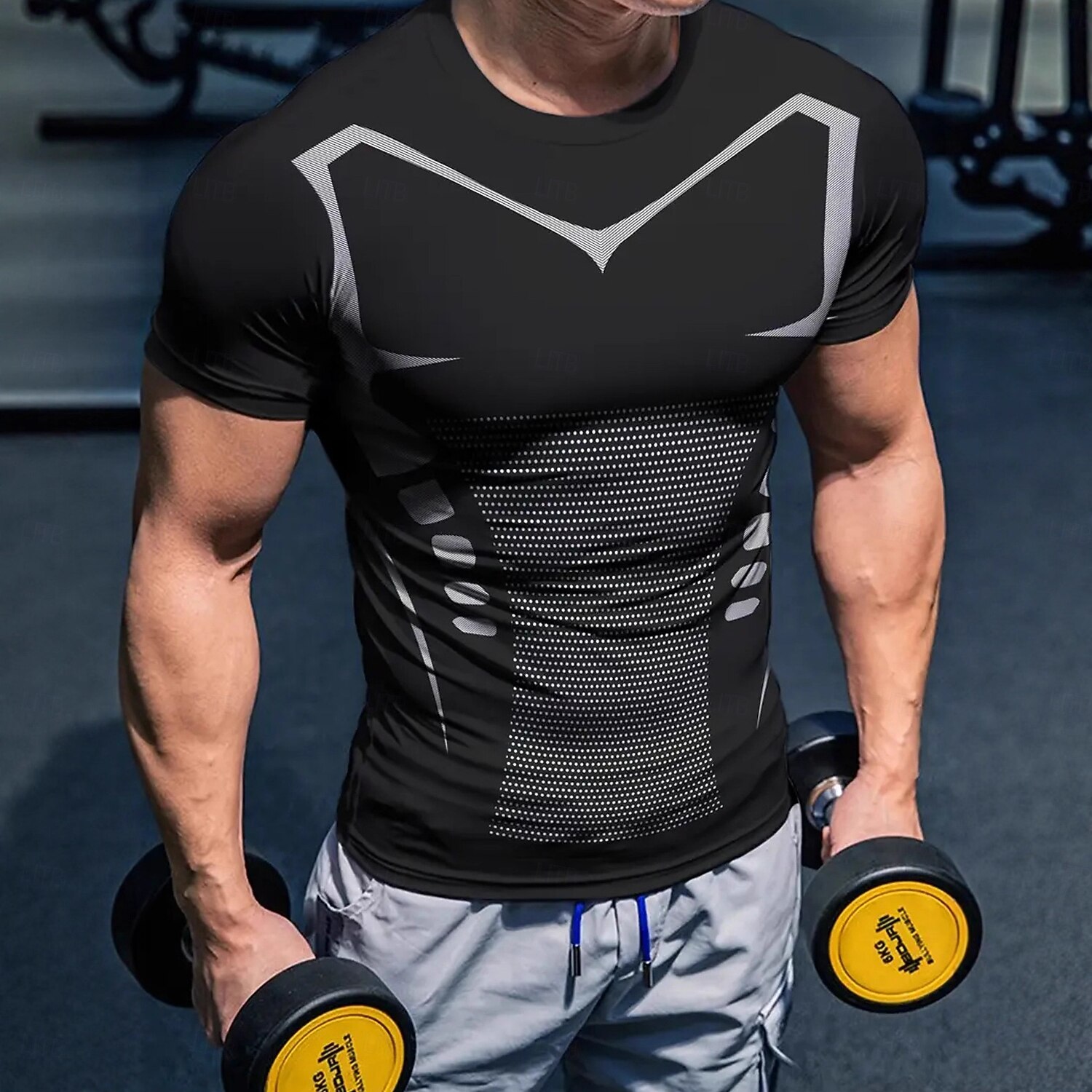 Bărbați Tricou Tee Top Mânecă scurtă Stil Nautic Vară Primăvară Toate Sezoanele Geometric Simplu Modă Sportiv De Bază Uscare rapidă Sporturi & Exterior Fitness Îmbrăcăminte de Sport  Albastru piscin 2026 - $13.49 –P7