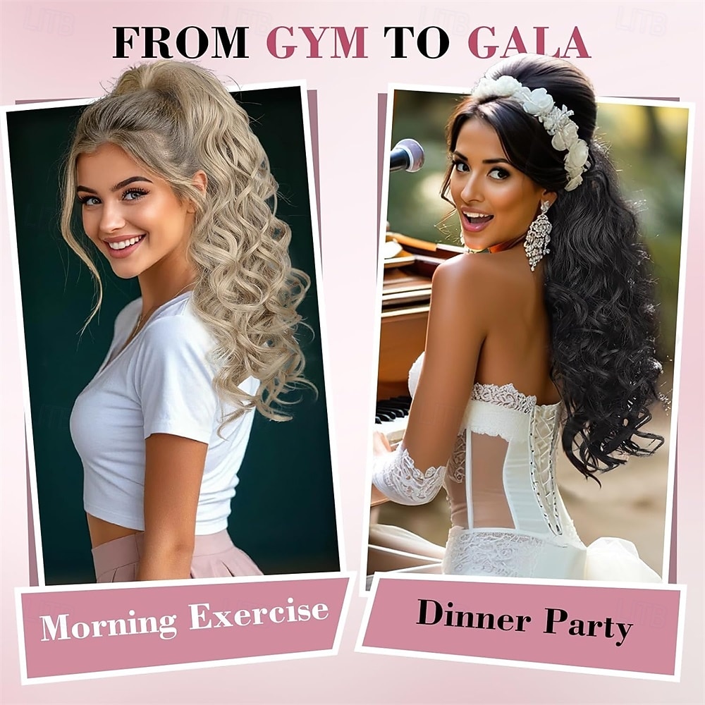Ponytail Extension, 26 Inch Long Pony tails Hair Extensions for Women Wavy Curly Claw Clip Ponytail Fluffy Natural Fake Pony tail Hair Pieces for Women (Black, 26 Inch) 26 Inch 2026 - $18.49 –P6