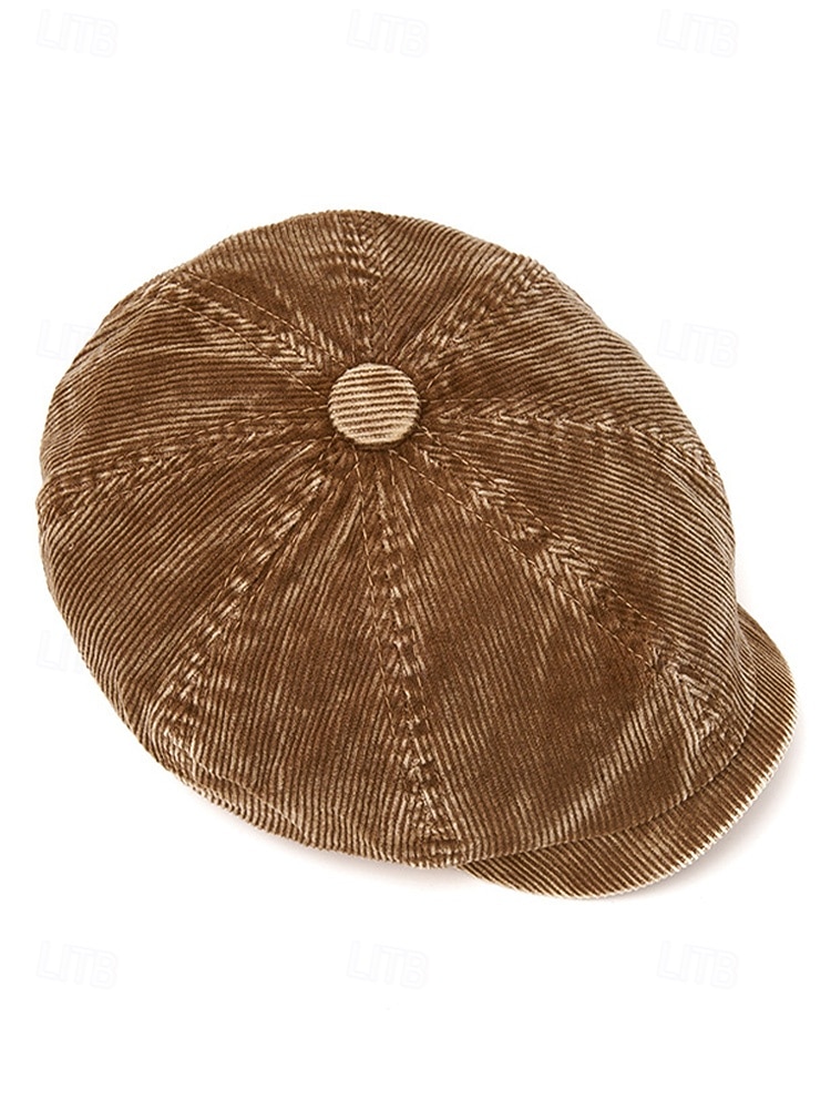 férfi poliészter kordbársony barett sapka – több színben – hétköznapi és hétköznapi viselet 2026 - $14.99 –P8