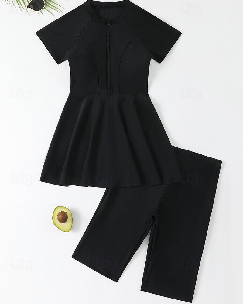 Γυναικεία Πρότυπο Προστατευτικά Τανκίνι και μπικίνι για σέρφινγκ Μαγιό Μονόχρωμο Κουμπώσου Προστασία UV Ελαστικό Κοντομάνικο Μαγιό Σέρφινγκ Καταδύσεις Κολύμβηση Καλοκαίρι 2026 - $30.99 –P12