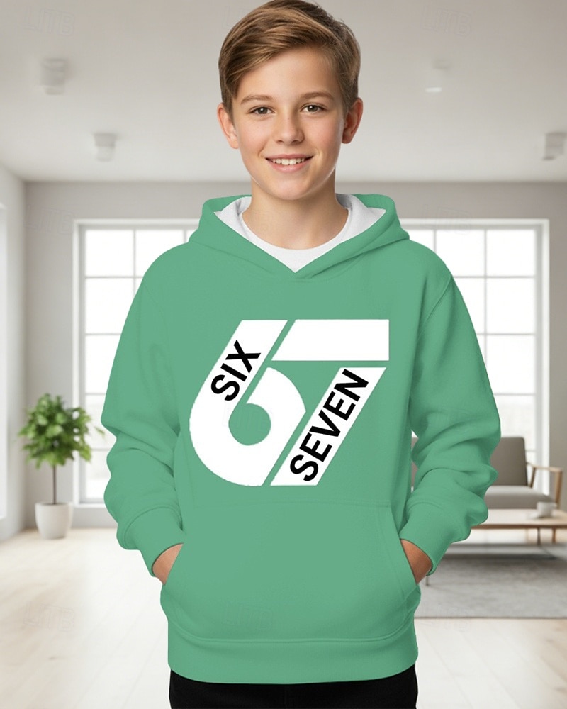 Unisexe Garçons 3D Graphique Argot drôle 67 Sweat à Capuche Pull manche longue Impression 3D Printemps Automne Sports Mode Streetwear Enfants 4-12 ans À capuche Extérieur Occasionnel Quotidien Coupe de 2026 ? $9.99 –P6