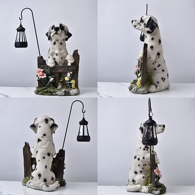 1 pezzo di luce solare impermeabile per esterni a forma di cane, decorazione per giardino, prato, vialetto, luce solare da giardino in resina a forma di cucciolo, illuminazione d'accento per del 2026 a $30.99 –P3
