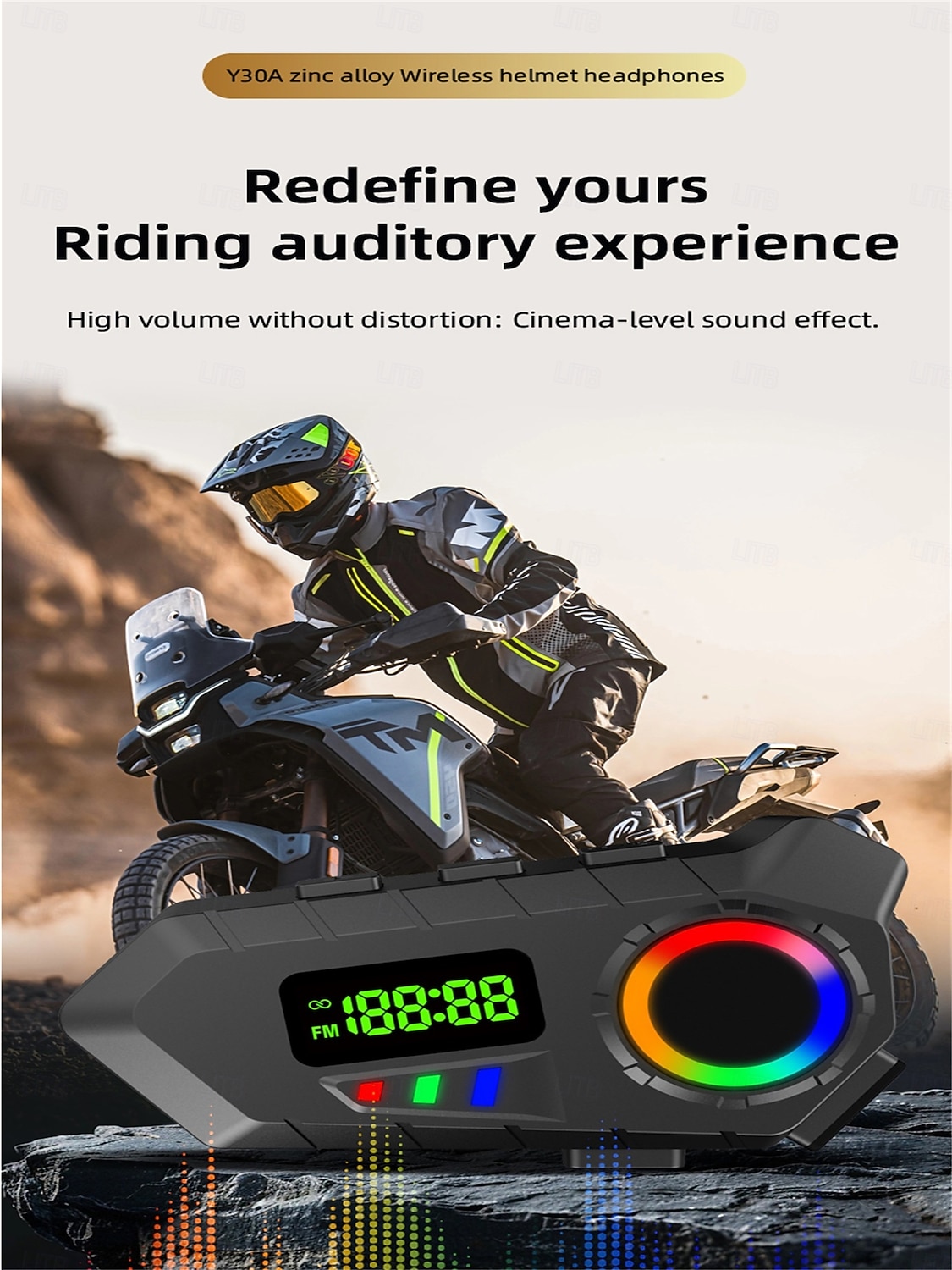 Nieuwe Y30A cross-border motorhelm Bluetooth-oortjes voor motorrijden met een groot bereik voor luisteren, muziek en bellen. 2026 - $28.99 –P1
