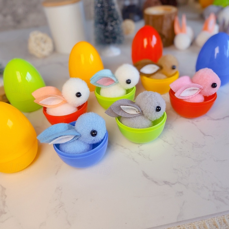 16 Pcs Easter Basket Stuffers Mini Plush Bunnies in Egg Shells, Assorted Pom Pom Rabbits for Easter Egg Hunt, Kids Party Favors, Classroom Rewards, Goodie Bag Fillers, Spring Gift Decor 2026 - $31.99 –P9