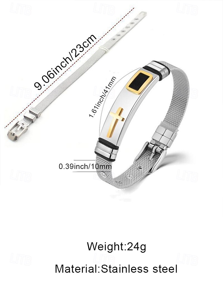 2026年 メンズステンレススチールクロスブレスレット - 複数のカラーオプション、耐久性とスタイリッシュさ、カジュアルと日常使いに最適  コレクション – $11.99 –P11