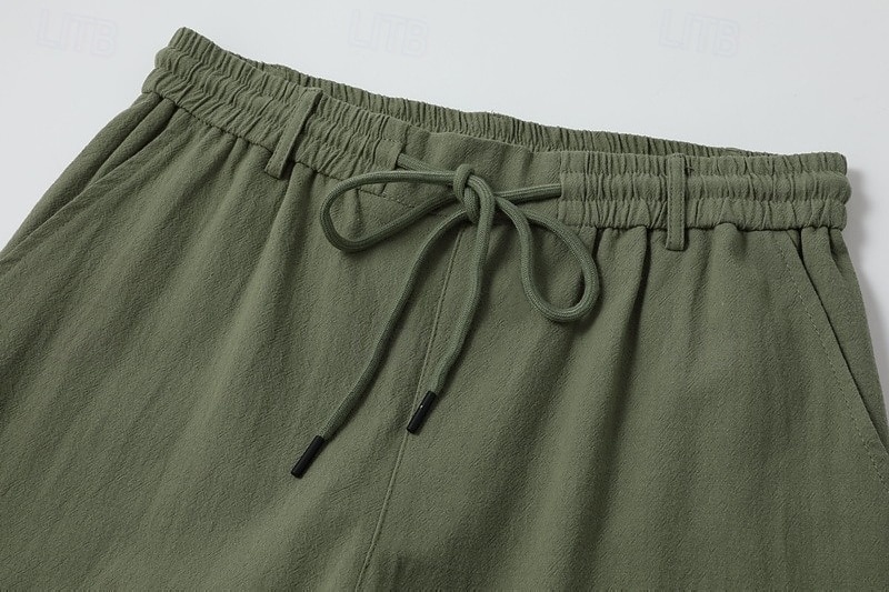 Pánské Plátěné kalhoty Kalhoty Letní kalhoty Plážové kalhoty Šňůrky Kapsy Elastický pas Bez vzoru Pohodlné Prodyšné Dovolená Denní Plážové Havajské Cikánský Černá Bílá 2026 - $24.99 –P12