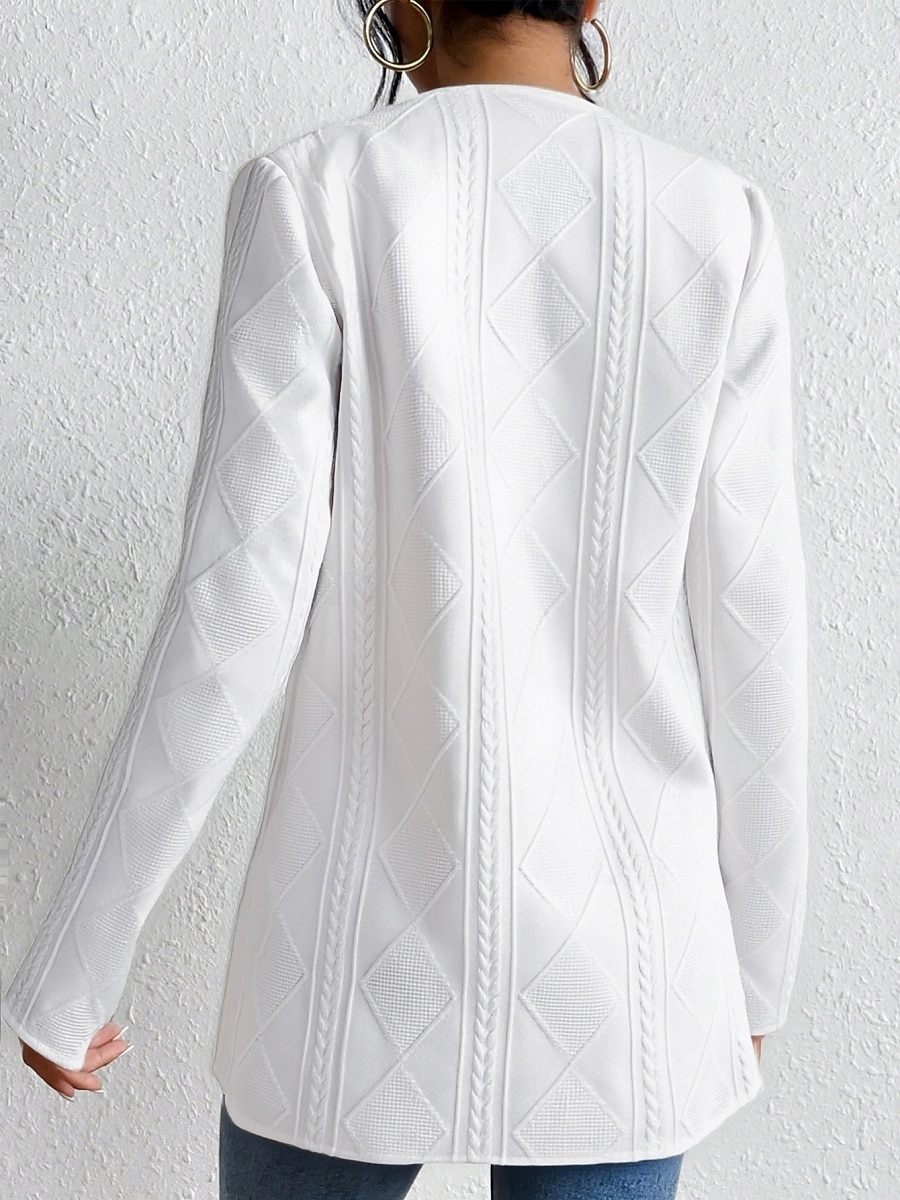 Femmes Blazer Veste Décontractée Confortable Jacquard Front ouvert Élégant Mode Occasionnel Couleur Unie Occasionnel Soirée Rue Tenue quotidienne Régulier Col en V Coupe régulière manche longue de 2026 ? $39.99 –P4