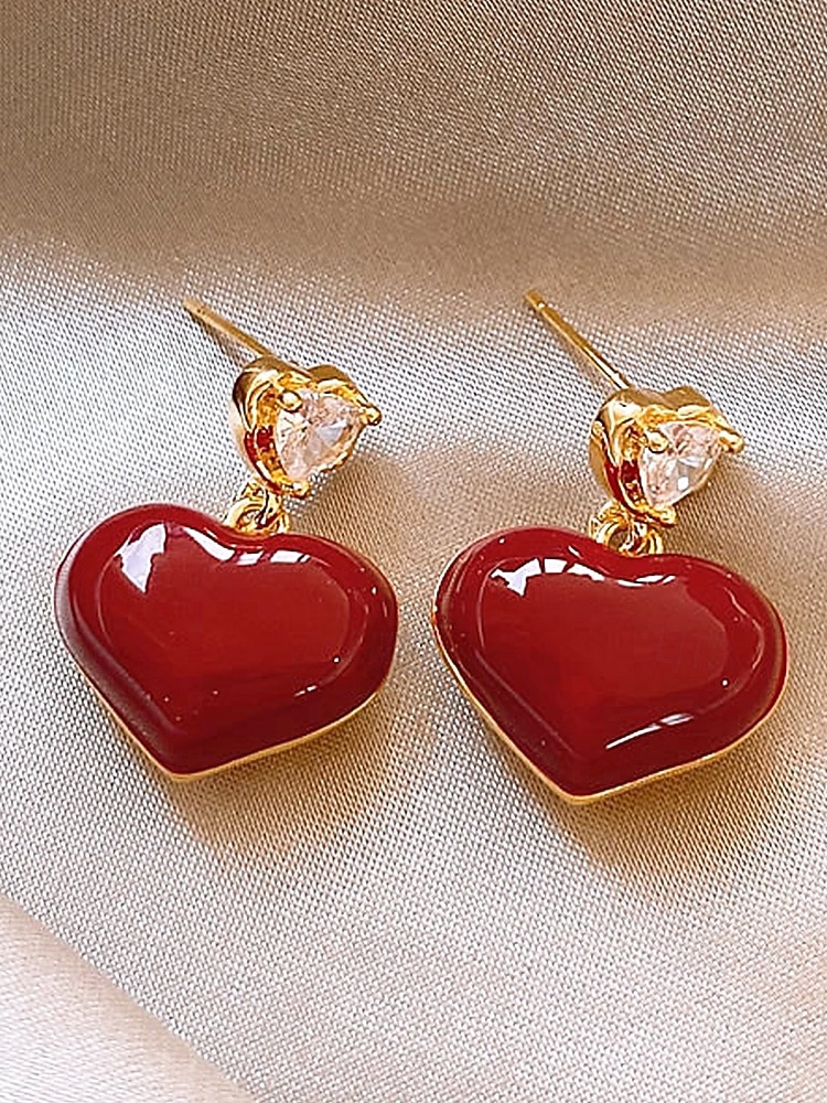Hjerteøreringer til dame, legeringsmateriale, flere hjertestiler, søt og romantisk design, passer for kvinner, perfekt til valentinsdagen, bryllup og romantiske anledninger 2026 - $8.04 –P15