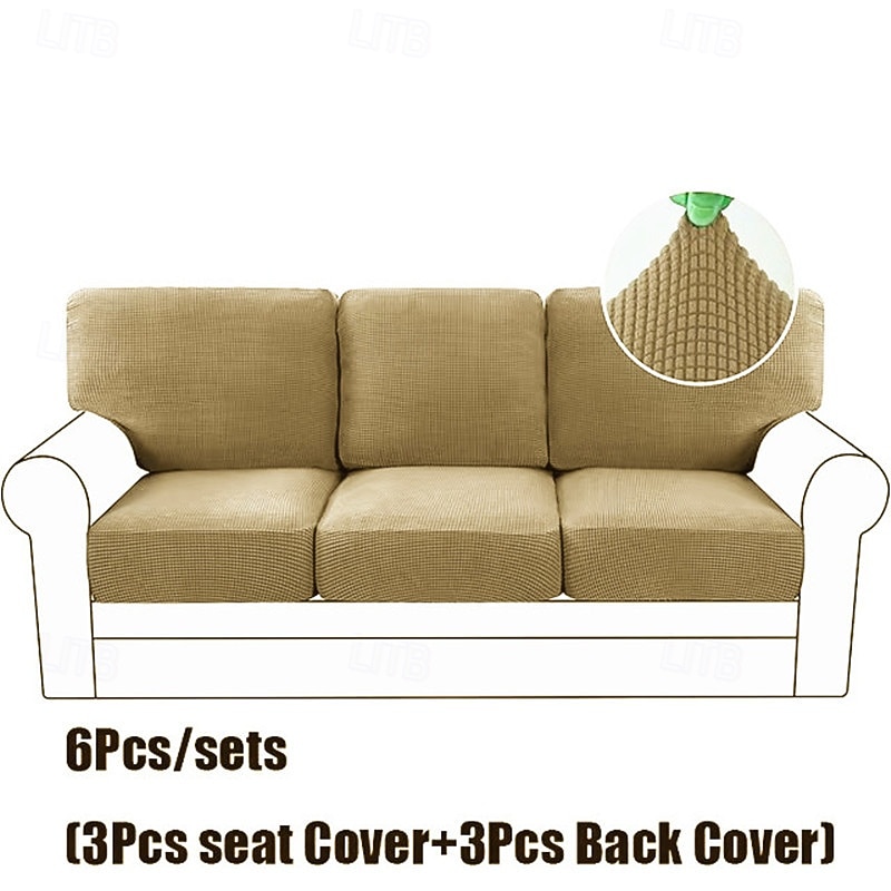 Juego de fundas de cojín de sofá elásticas de lujo minimalistas, funda completa, funda de sofá elástica antideslizante para sofá de 2/3 plazas 2026 - $41.99 –P11
