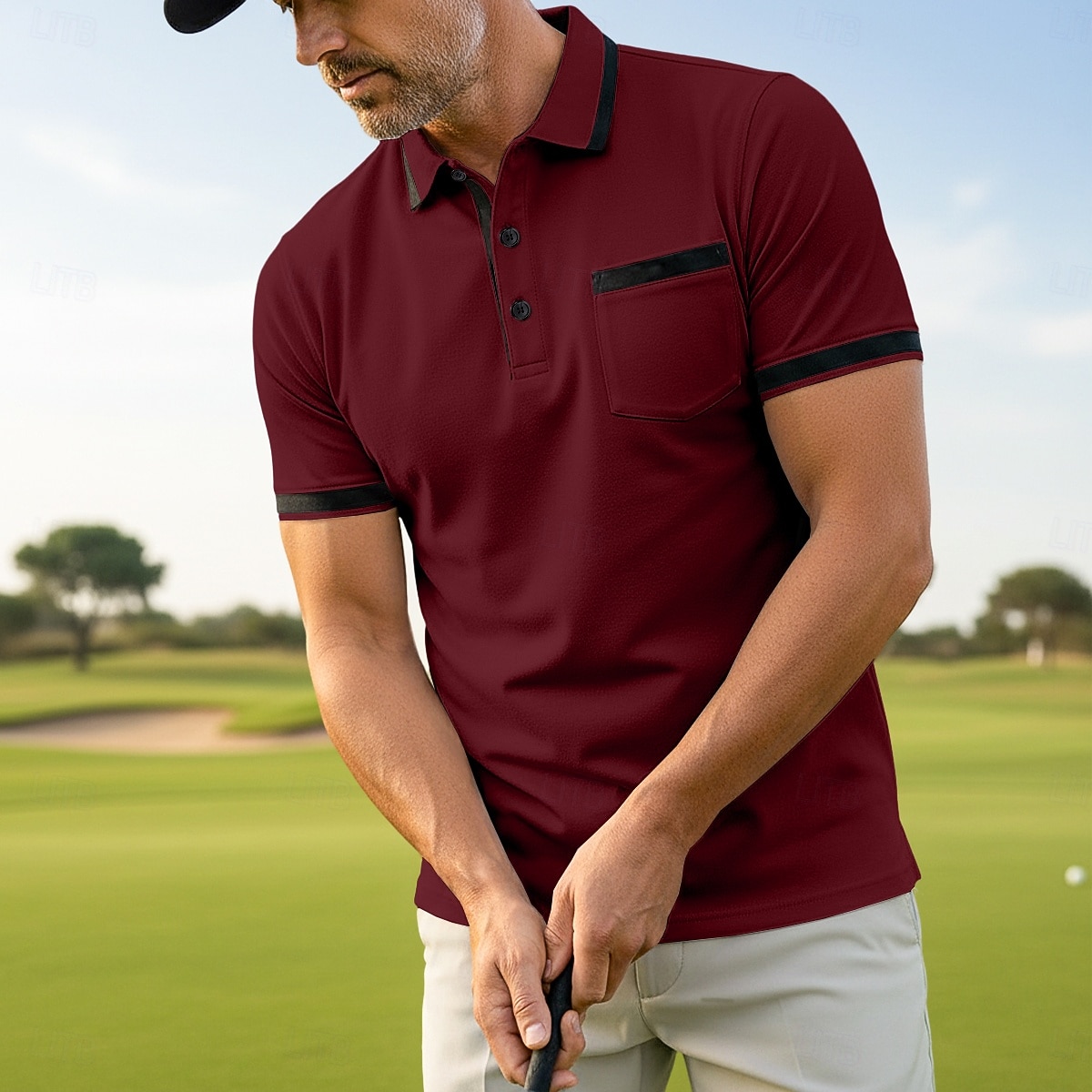 Homme Chemises Polo Gaufre Polo Occasionnel Formel Col à bandes Manche Courte Mode Couleur Unie Texturé Bloc de Couleur Boutons Été Automne Printemps & Automne Coupe Slim Blanche Rouge Bordeaux bleu de 2026 ? $22.99 –P11
