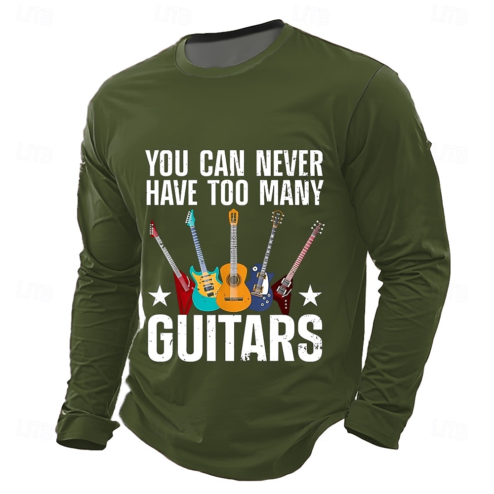 Homens Guitarra Gíria engraçada Camiseta Manga Longa Camiseta Impressão 3D Gola Redonda Camisa Moda Diário Básico Casual Diário Rua Azul Preto Verde Verão Primavera Roupa S M L XL XXL XXXL de 2026 por $23.99 –P2