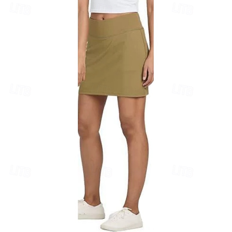 Dámské Jednobarevné Ležérní sukně Tenisový kort Tenisové sukně s šortkami Kapsy Rychleschnoucí Prodyšné Běh Zdatnost Jóga Sukně Nedostatek Černá Bílá Khaki Oblečení na tenis 2026 - $17.99 –P6