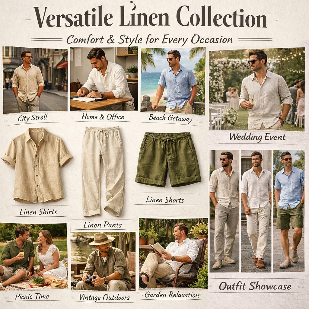 Męskie Lniane spodnie Spodnie Letnie spodnie Spodnie plażowe Ściągana na sznurek Elastyczny pas Równina Komfort Miękka Pełna długość Codzienny Plaża Moda Prosty Czarny Biały 2026 - $21.99 –P1