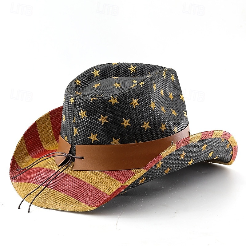 250. výročí USA Retro Divoký západ Kovbojský klobouk Cowgirl Klobouk Kovbojka Kovbojské Západní kovboj Maškarní kostým Unisex Plesová maškaráda 4.července Párty Den nezávislosti Dospělé Klobouk 2026 - $26.99 –P3