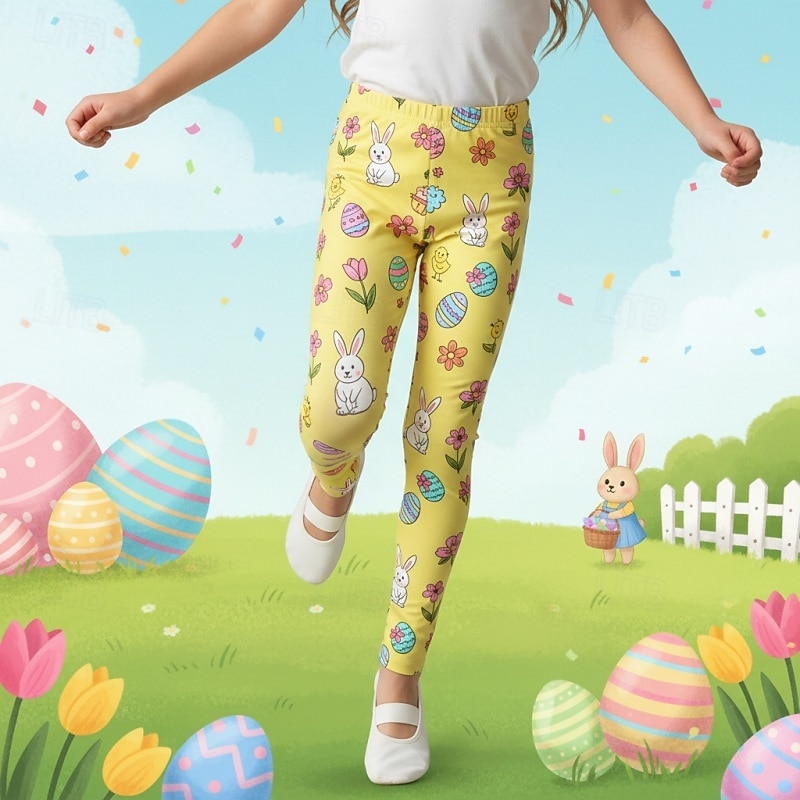 Ostern Mädchen 3D Grafik Kaninchen Hose Leggings Frühling Herbst Niedlich Streetwear Basic Kinder 4-12 Jahre Lässig Täglich Outdoor Normale Passform 2026 - $15.99 –P1
