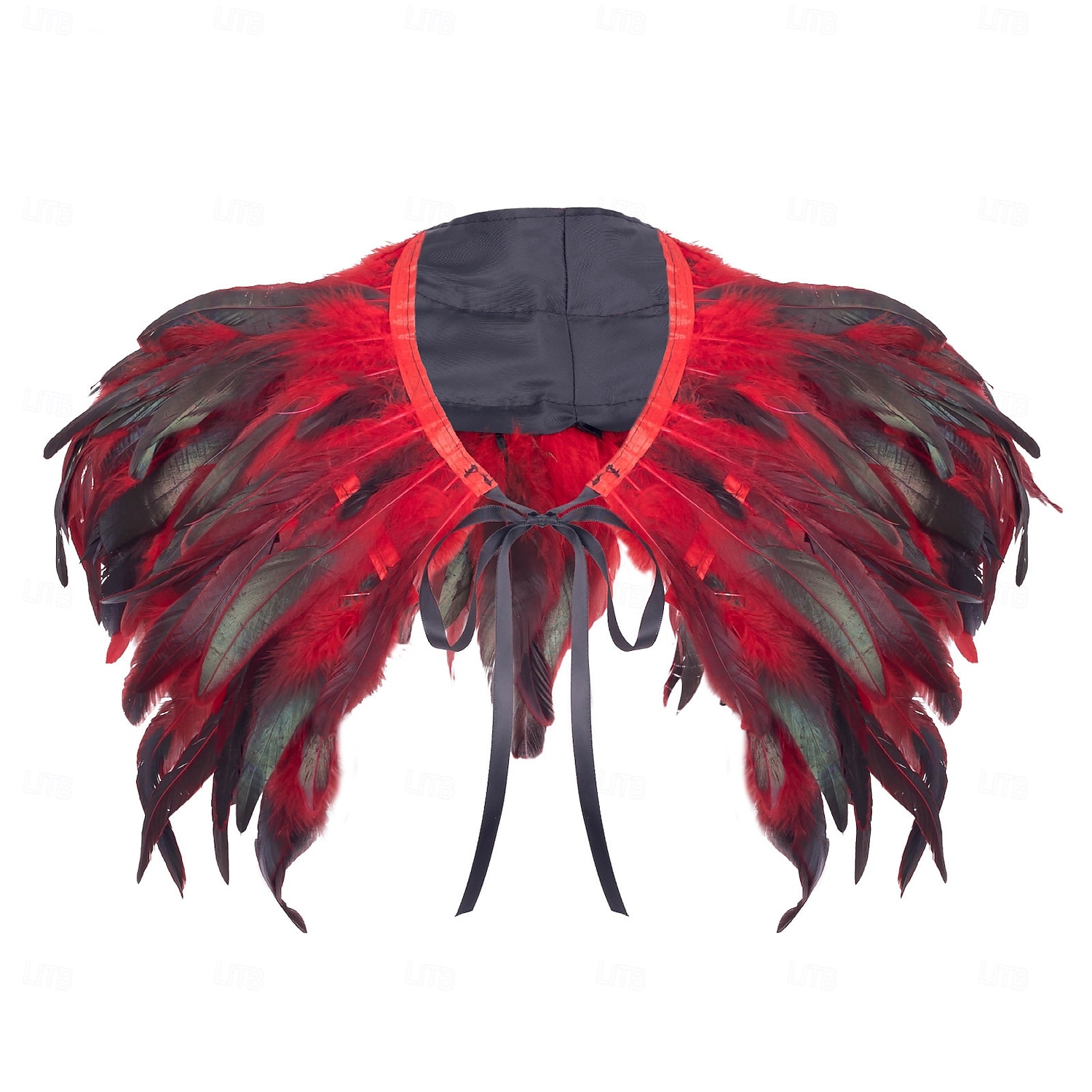 Acessórios de Carnaval 2026 Rio Carnival Samba Xale de Plumas Vermelhas para Mulheres com Laço de Fita Brasil Fantasia de Performance Festival de 2026 por $19.99 –P3