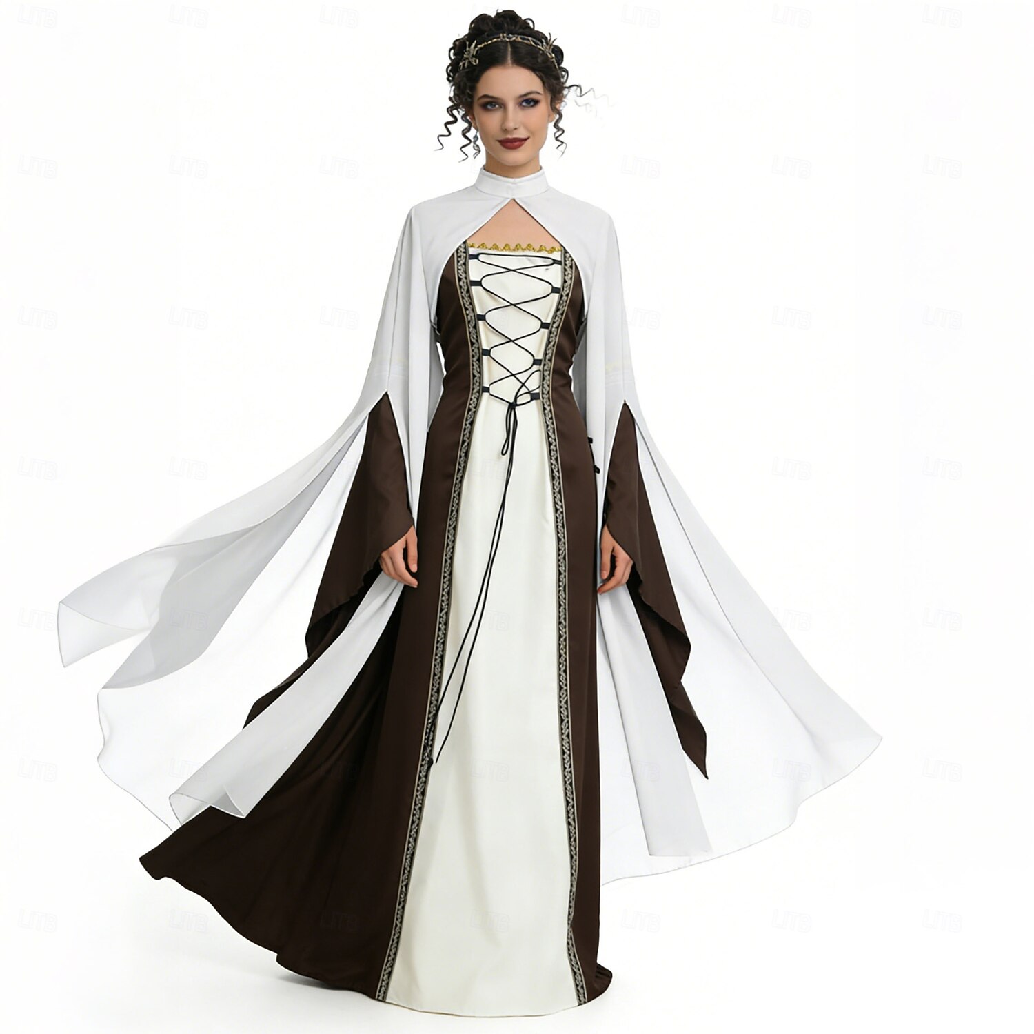 Středověké Renesanční Šaty Pláštěnka Dámské šaty Čerodějnice Šlechtic Královský oděv Maškarní kostým Dámské Keltské Fantazie předvečer Všech svatých Karneval Výkon LARP Ren Faire Dospělé Šaty 2026 - $63.99 –P4