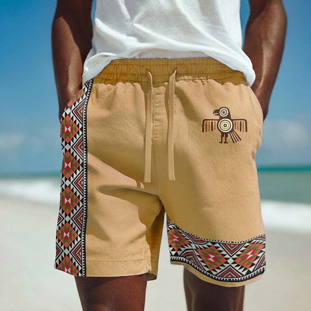 Voor heren Aztec Etnisch Dondervogel Korte broek Casual korte broek Katoenen shorts Medium Taille Vintage Retro Vakantie Dagelijks gebruik Feestdagen Zijzakken Elastische tailleband met trekkoord 2026 - $25.99 –P2