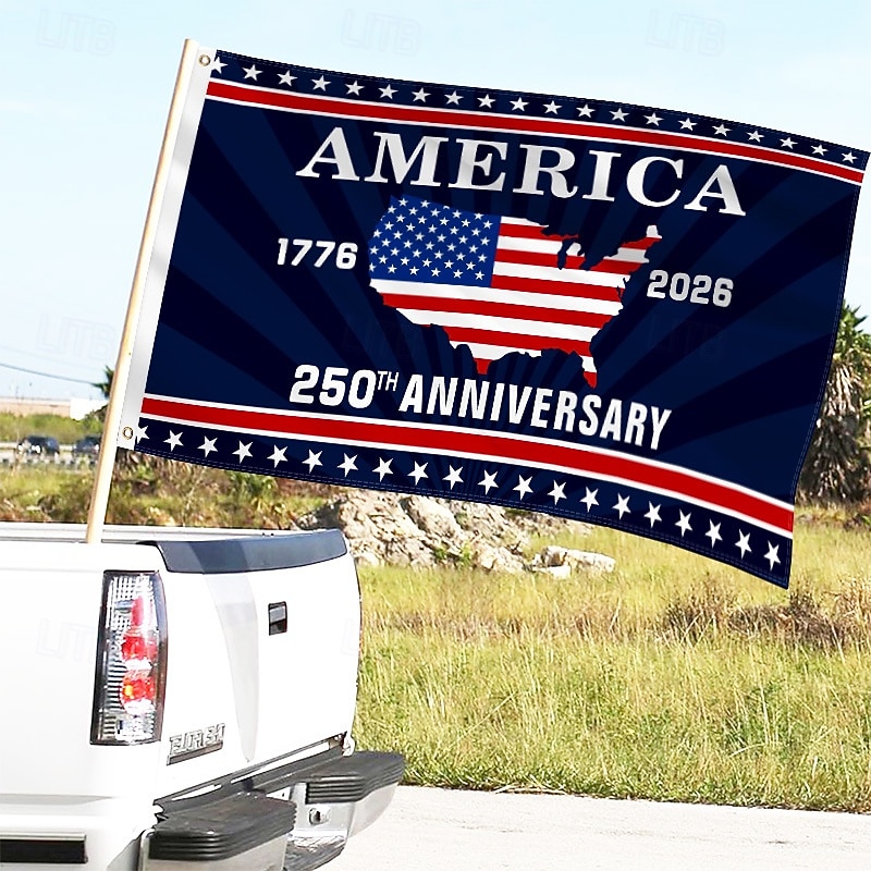 Bandera de Estados Unidos conmemorativa del 250 aniversario, decoración de ambiente de patio, decoración patriótica, bandera de jardín al aire libre. 2026 - $15.99 –P5