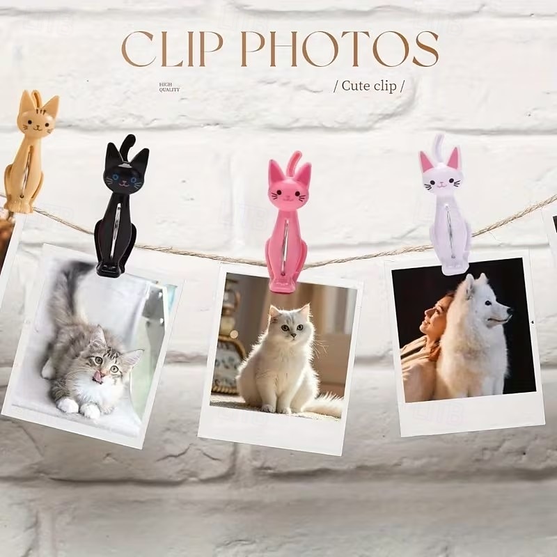 8 pinzas para la ropa con forma de gato, pinzas para almacenamiento de cocina, pinzas para papelería, pinzas para toallas de playa 2026 - $15.99 –P4