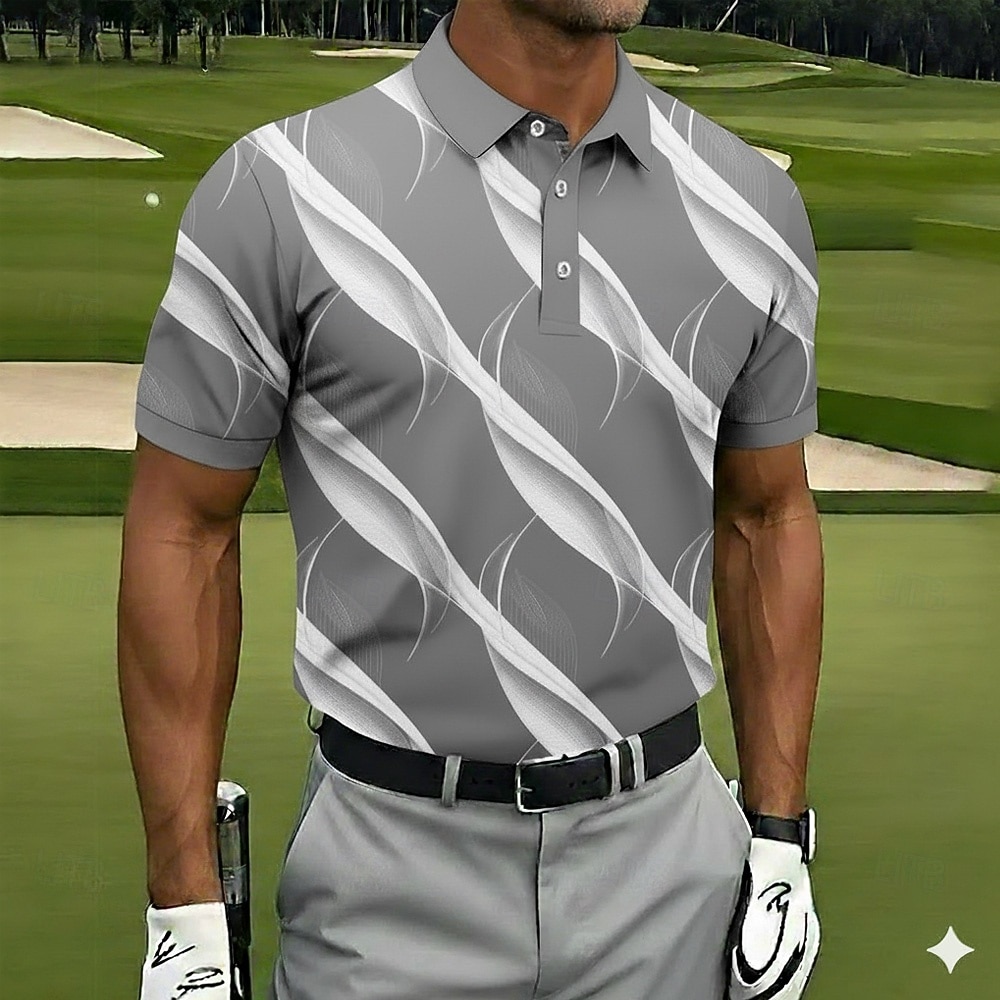 Hombre Geométrico Golf Camisetas polo deportivas Manga Corta Camisas de polo Camisas con cuello Casual Ropa Deportiva Botones Verano Azul Piscina Rosa Morado 2026 - $21.99 –P3